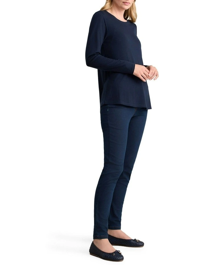 Wool Jersey Tee in Ink image 3