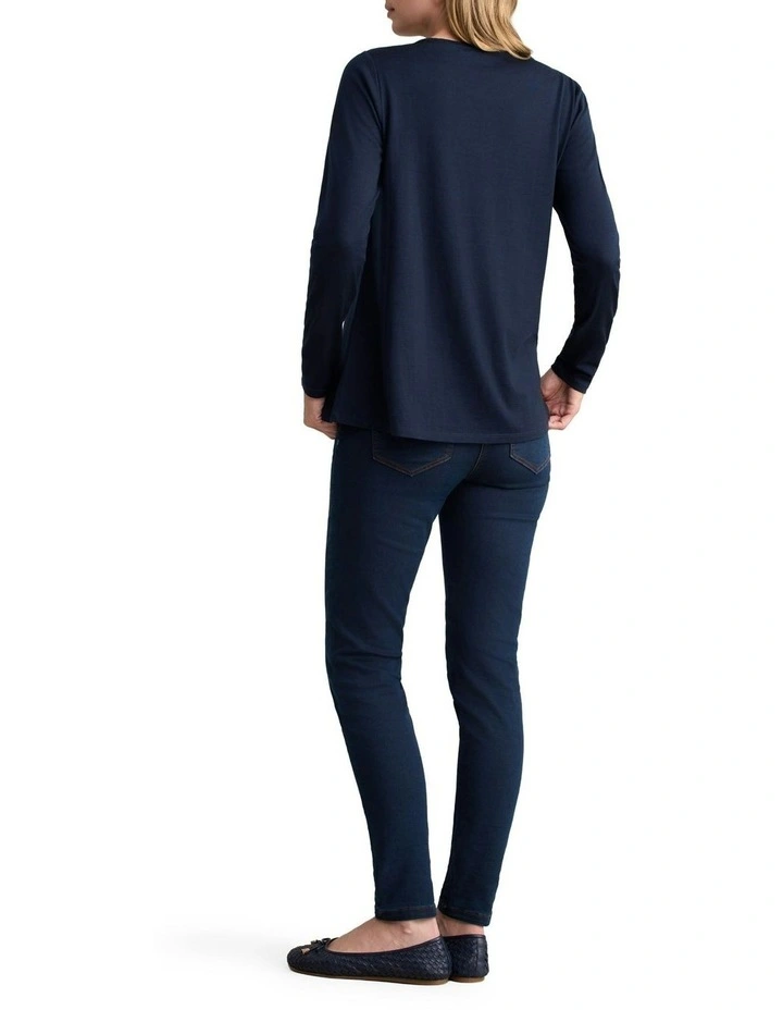 Wool Jersey Tee in Ink image 4