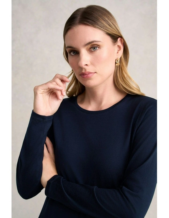 Wool Jersey Tee in Ink image 5