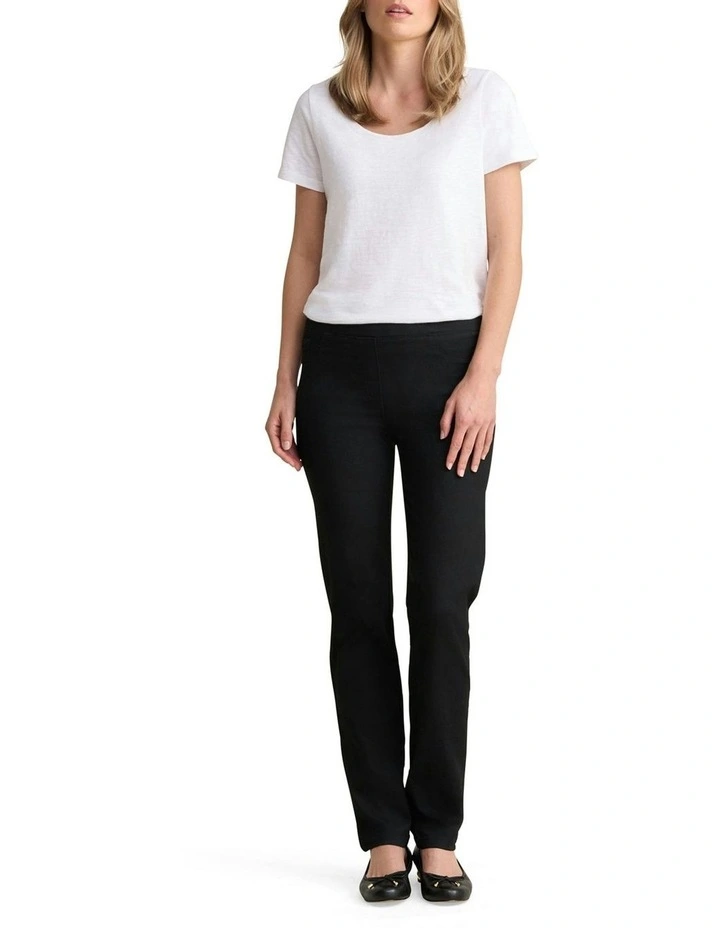 Bengajeans Full Length Straight Leg Pant in Black image 2