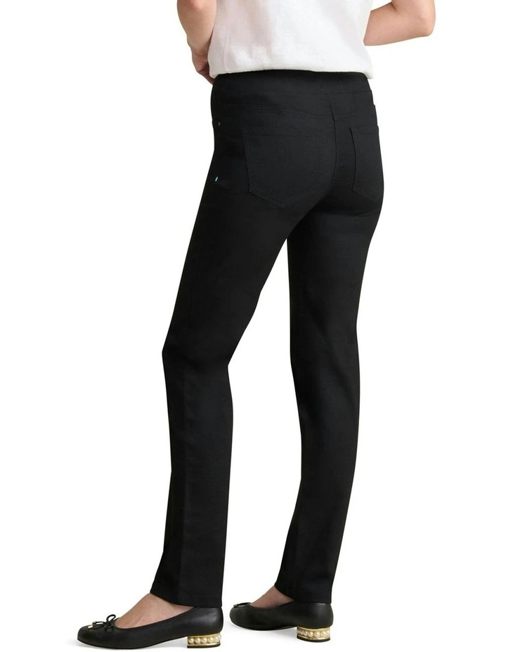 Bengajeans Full Length Straight Leg Pant in Black image 4