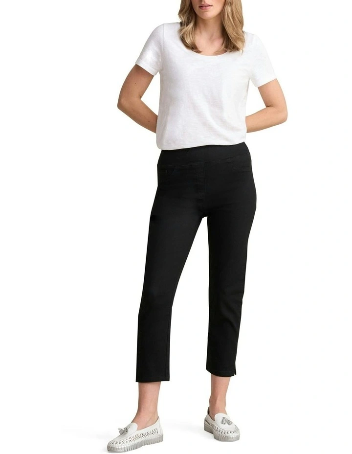 3/4 Slim Leg Bengajean in Black image 3