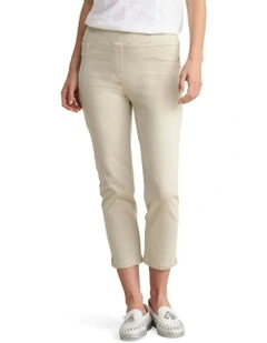 3/4 Slim Leg Bengajean in Taupe