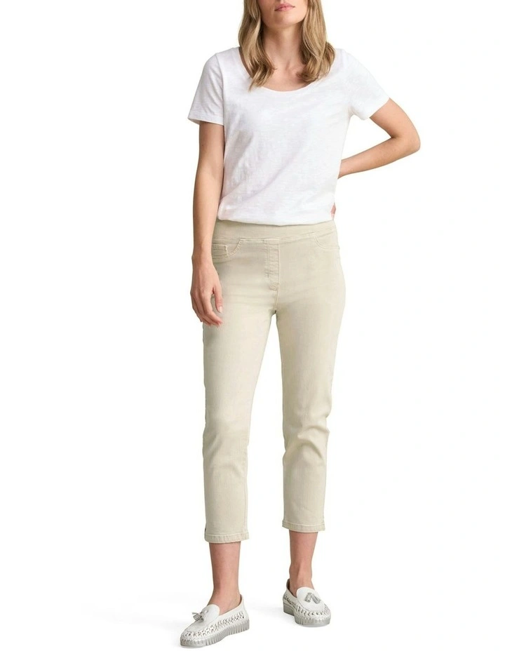 3/4 Slim Leg Bengajean in Taupe image 2