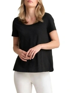 Organic Cotton Slub T-shirt in Black