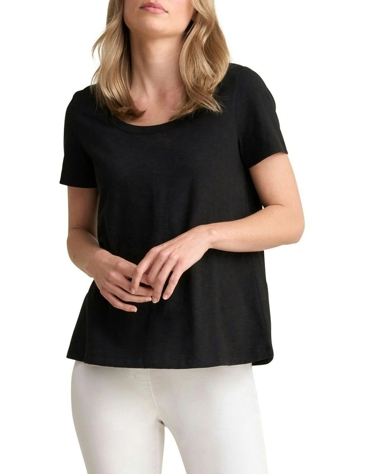 Organic Cotton Slub T-shirt in Black image 1
