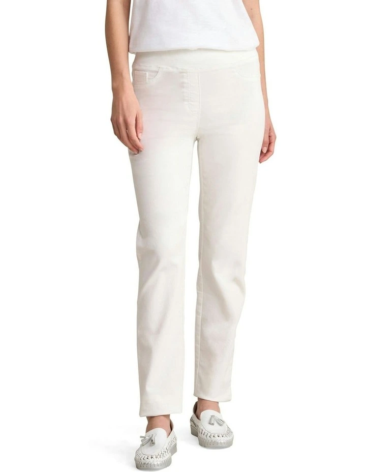 Bengajean Full Length Straight Leg in White image 1