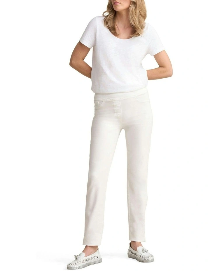 Bengajean Full Length Straight Leg in White image 2