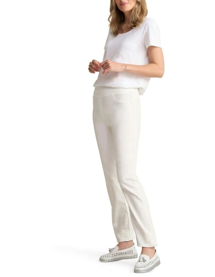 Bengajean Full Length Straight Leg in White image 3