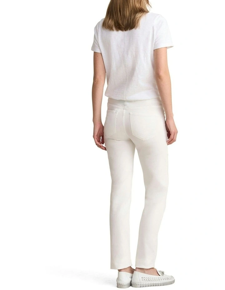 Bengajean Full Length Straight Leg in White image 4