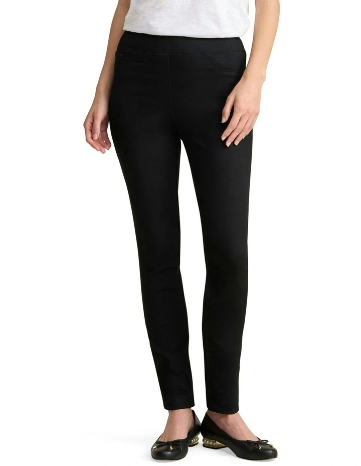 Bengajean Full Length Skinny Leg Pant in Black image 1