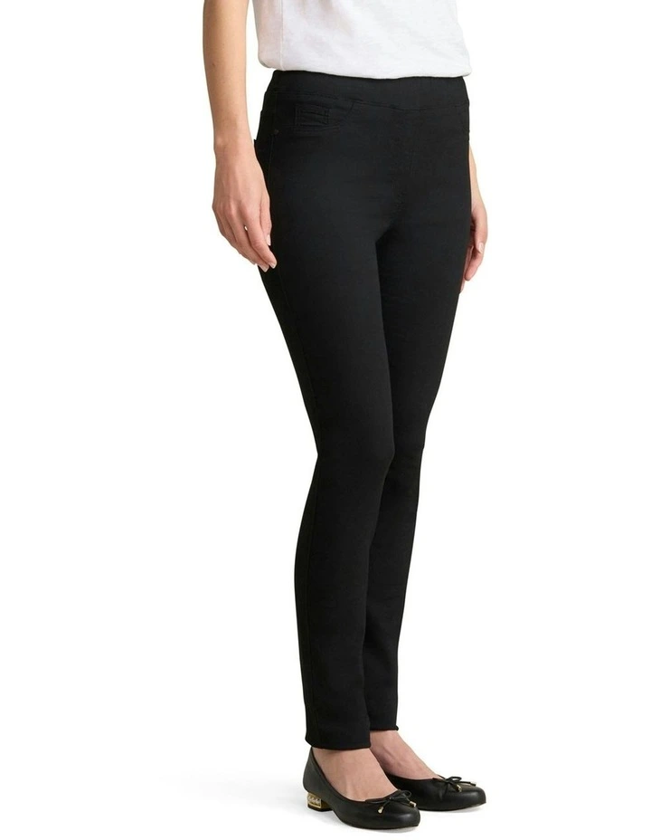 Bengajean Full Length Skinny Leg Pant in Black image 3