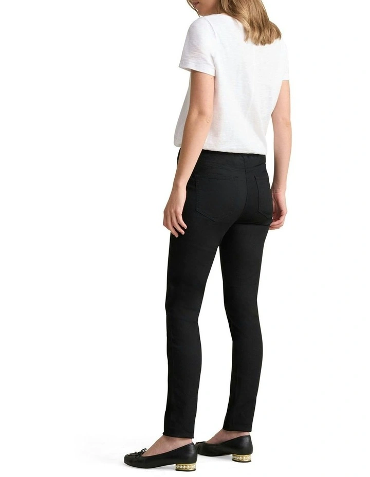 Bengajean Full Length Skinny Leg Pant in Black image 4