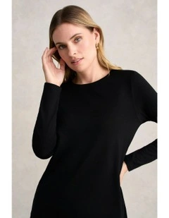 Wool Jersey Tee in Black