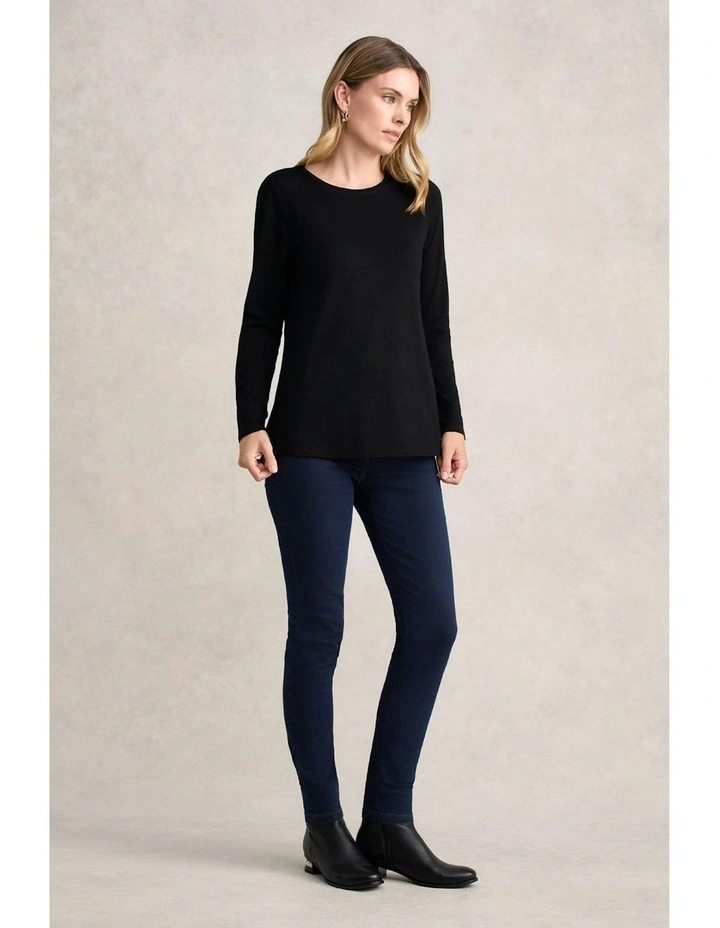 Wool Jersey Tee in Black image 3