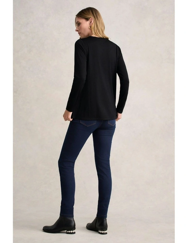 Wool Jersey Tee in Black image 4