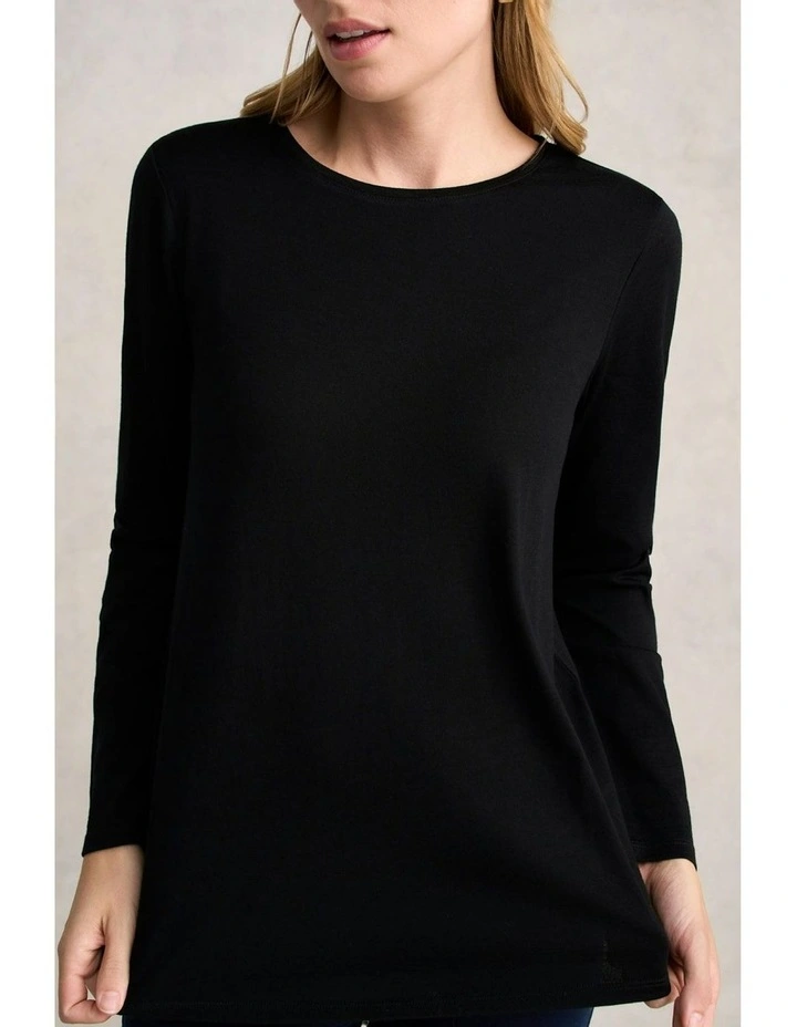 Wool Jersey Tee in Black image 5