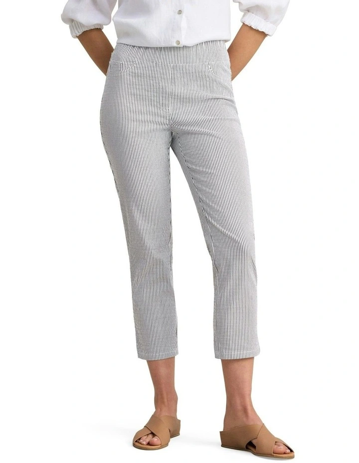 Bengajean  Seersucker Pant in White image 1