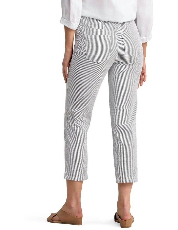 Bengajean  Seersucker Pant in White image 4