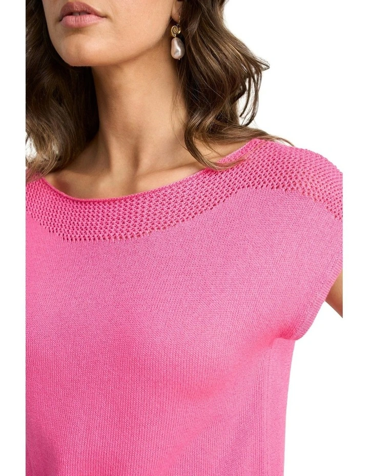 Crochet Trim Knit - Sunset Pink image 3