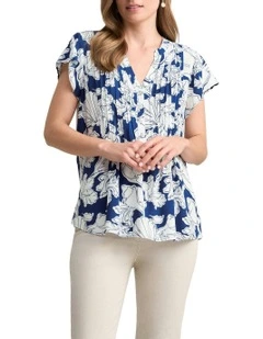 Lightweight Print Blouse - Sea Shells Print