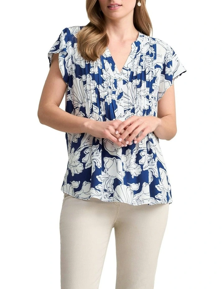Lightweight Print Blouse - Sea Shells Print image 1
