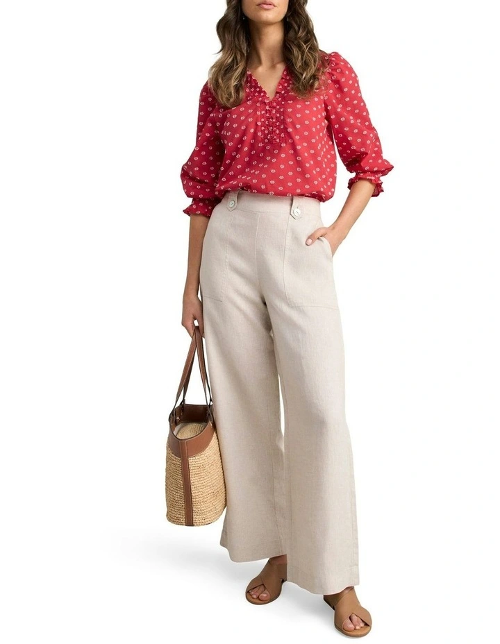 Ruffle Cotton Top - Poppy White Spot image 2