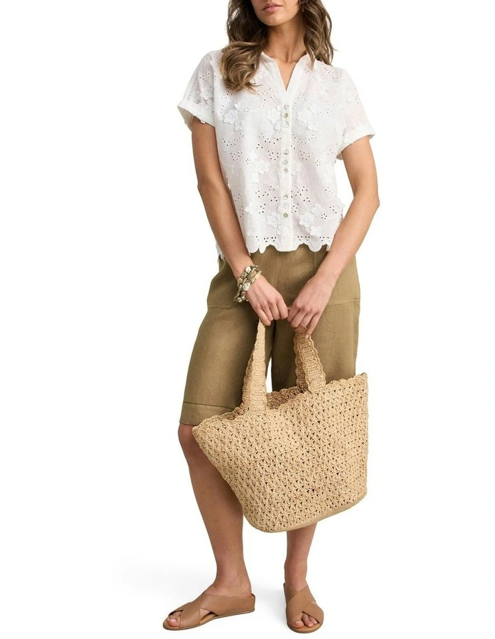 Embroidered Cotton Shirt - White image 2