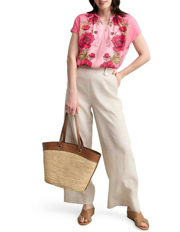 Twist Detail Top - Sunset Glow Print image 2