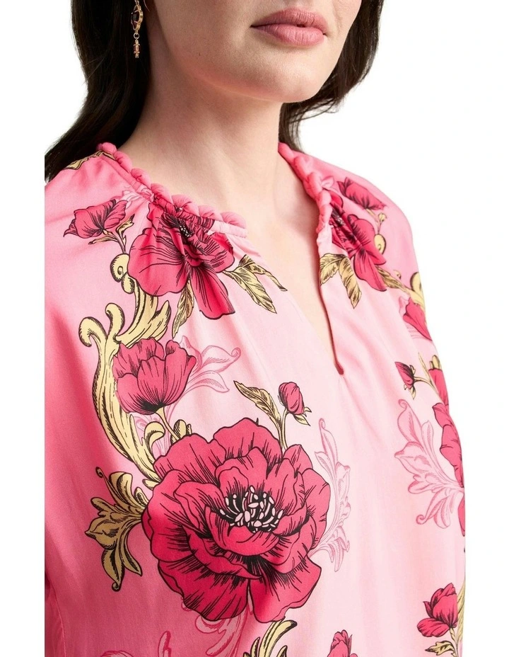 Twist Detail Top - Sunset Glow Print image 3