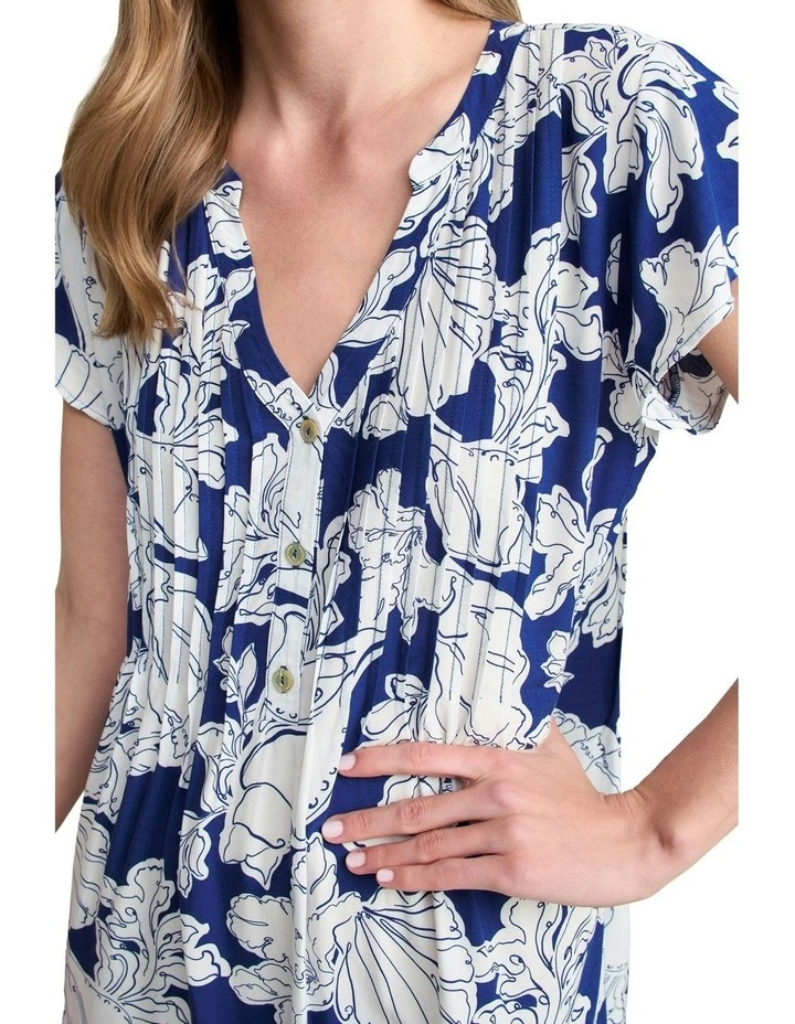 Pleat Front Midi Dress - Sea Shells Print image 3