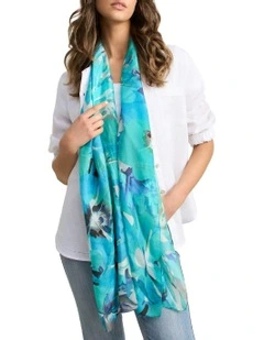 Abstract Print Scarf - Blue