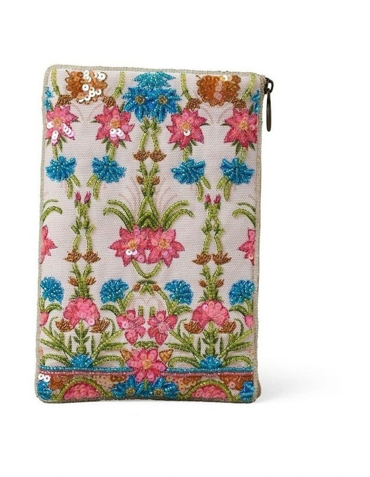 Floral Border Cos Bag - Multicolour image 1