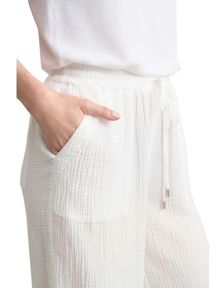 Cheesecloth Resort Pant in White image 3