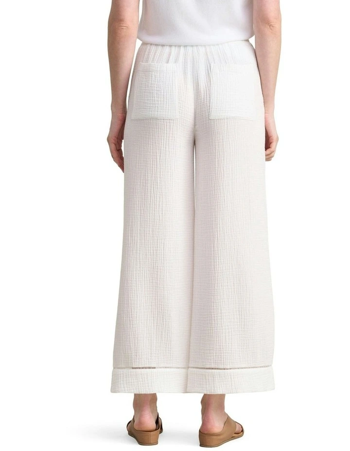 Cheesecloth Resort Pant in White image 4