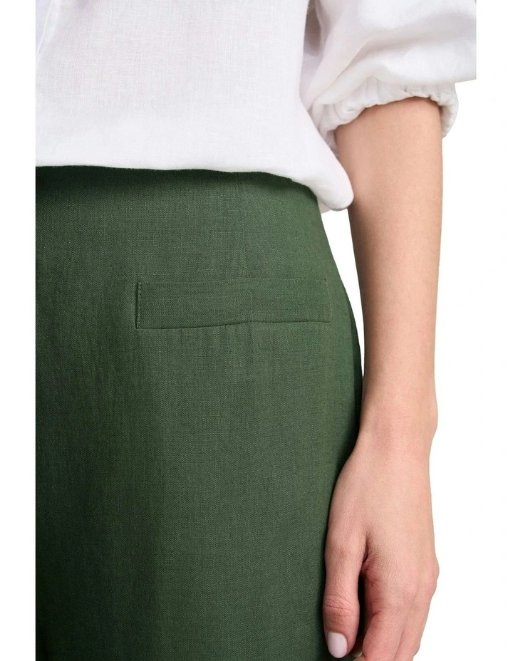 7/8th French Linen Pant in Dark Khaki image 3