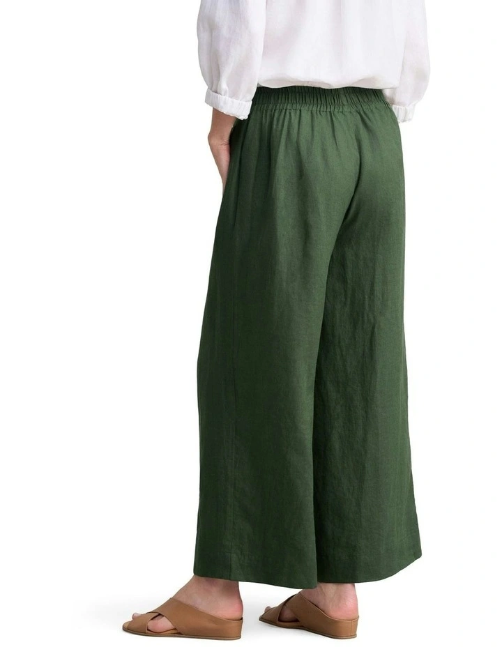 7/8th French Linen Pant in Dark Khaki image 4