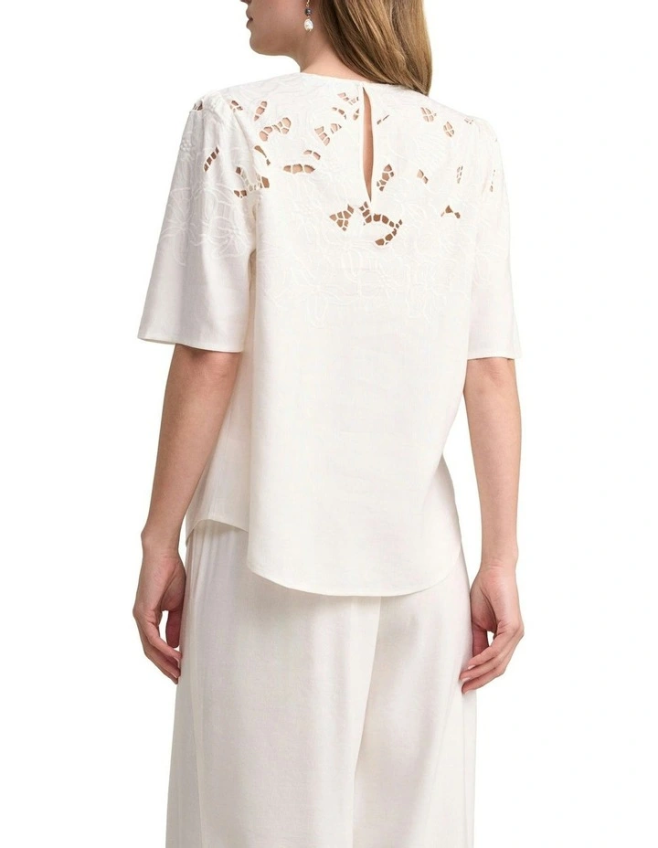 Embroidered Blouse in Warm White image 4