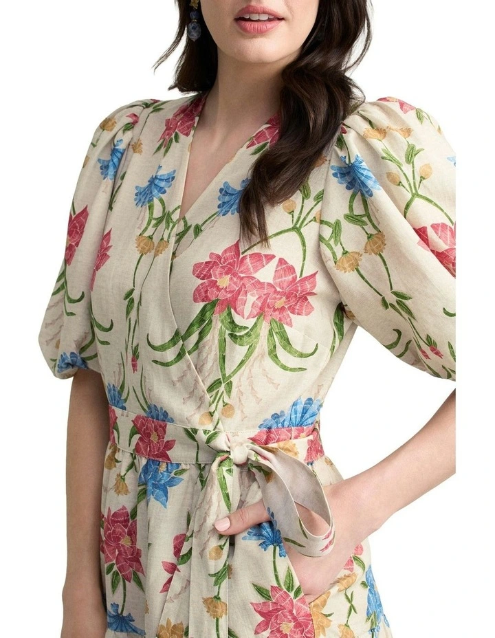 Tiered Wrap Dress in Paradise Print image 3