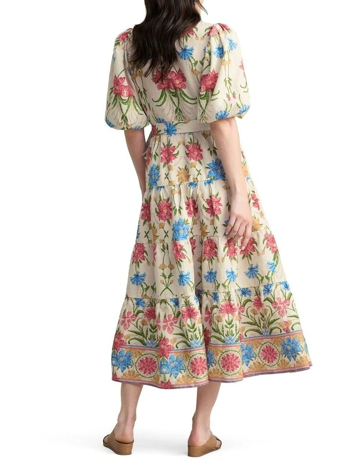 Tiered Wrap Dress in Paradise Print image 4