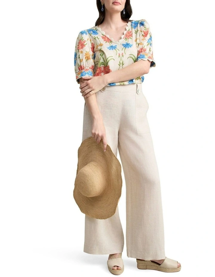 Scallop Detail Blouse in Paradise Print image 2