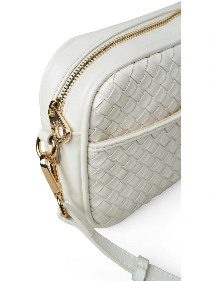 Woven Camera Bag in White image 3