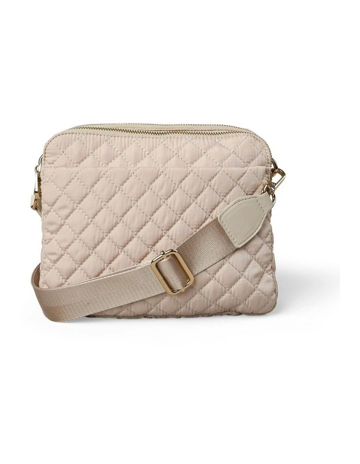 Quilted Crossbody Bag in Neutral image 4