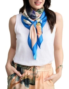 Scenic Print Square Scarf in Multicolour