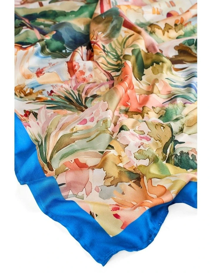 Scenic Print Square Scarf in Multicolour image 2