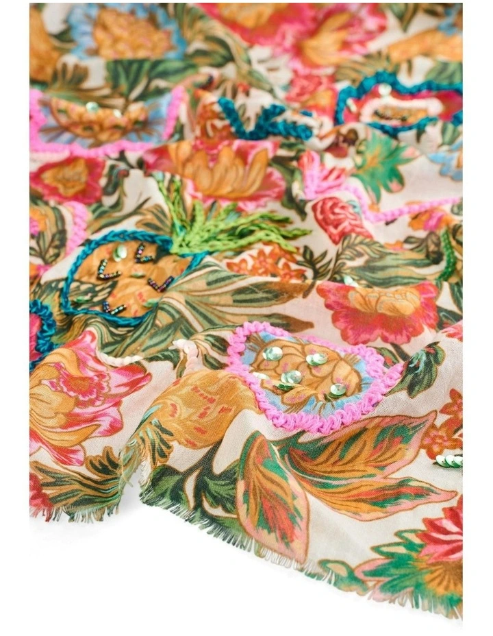Tropical Print Scarf in Multicolour image 2