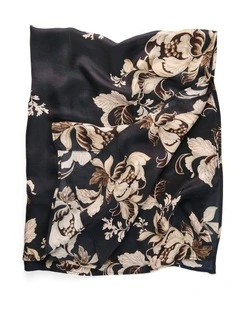 Foliage Square Scarf in Black