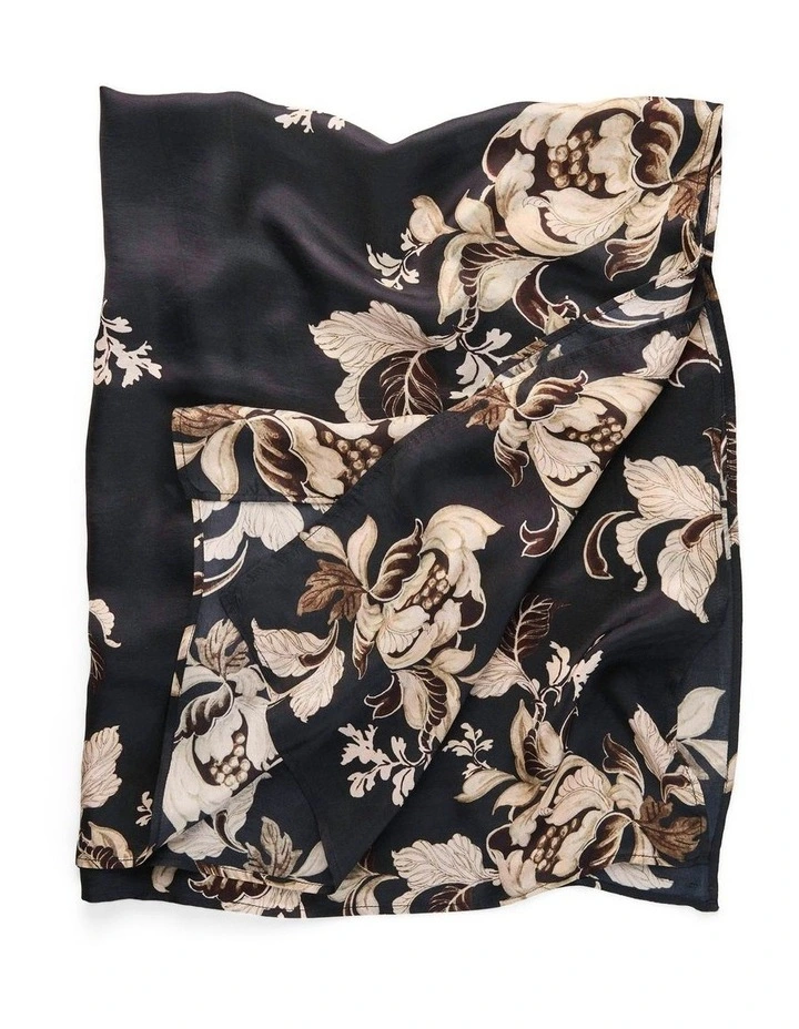 Foliage Square Scarf in Black image 1