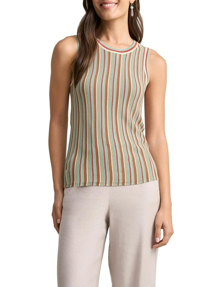Stripe Knit Top in Multi image 1