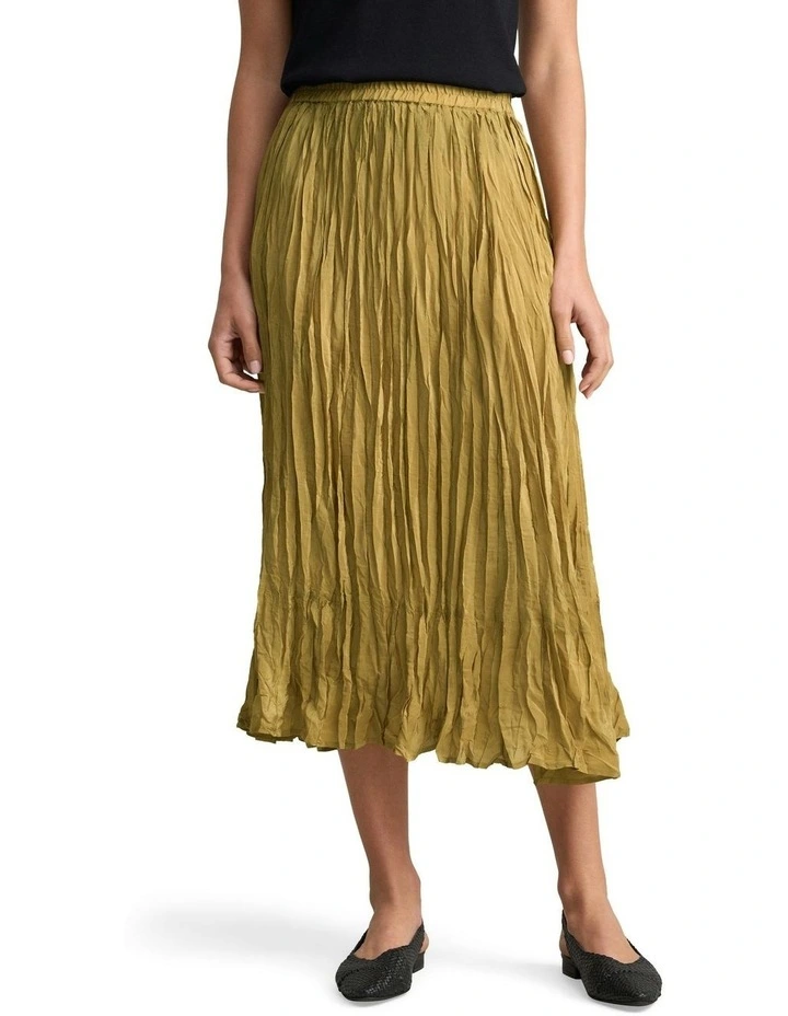 Crushed Midi Skirt in Bronze image 1